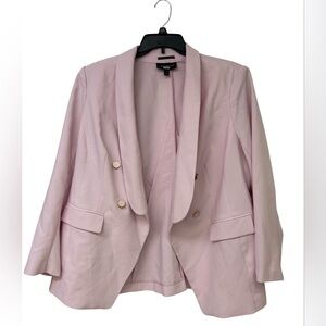 Lane Bryant Pink Blazer Soft Suede Minimalist Design Size 18